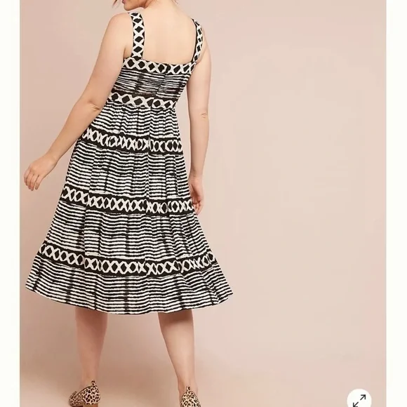 ANTHROPOLOGIE Tracy Reese Women's Brown Boho San Antonio Dress L - Picture 3 of 17